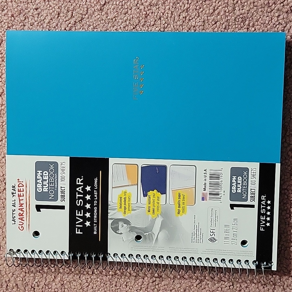 Five Star Graph Ruled Notebook